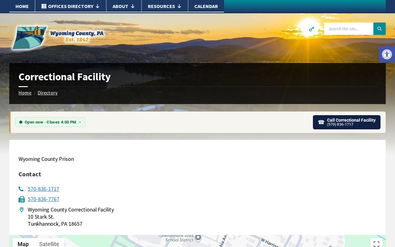 Wyoming County arrest lookup contact for the correctional facility