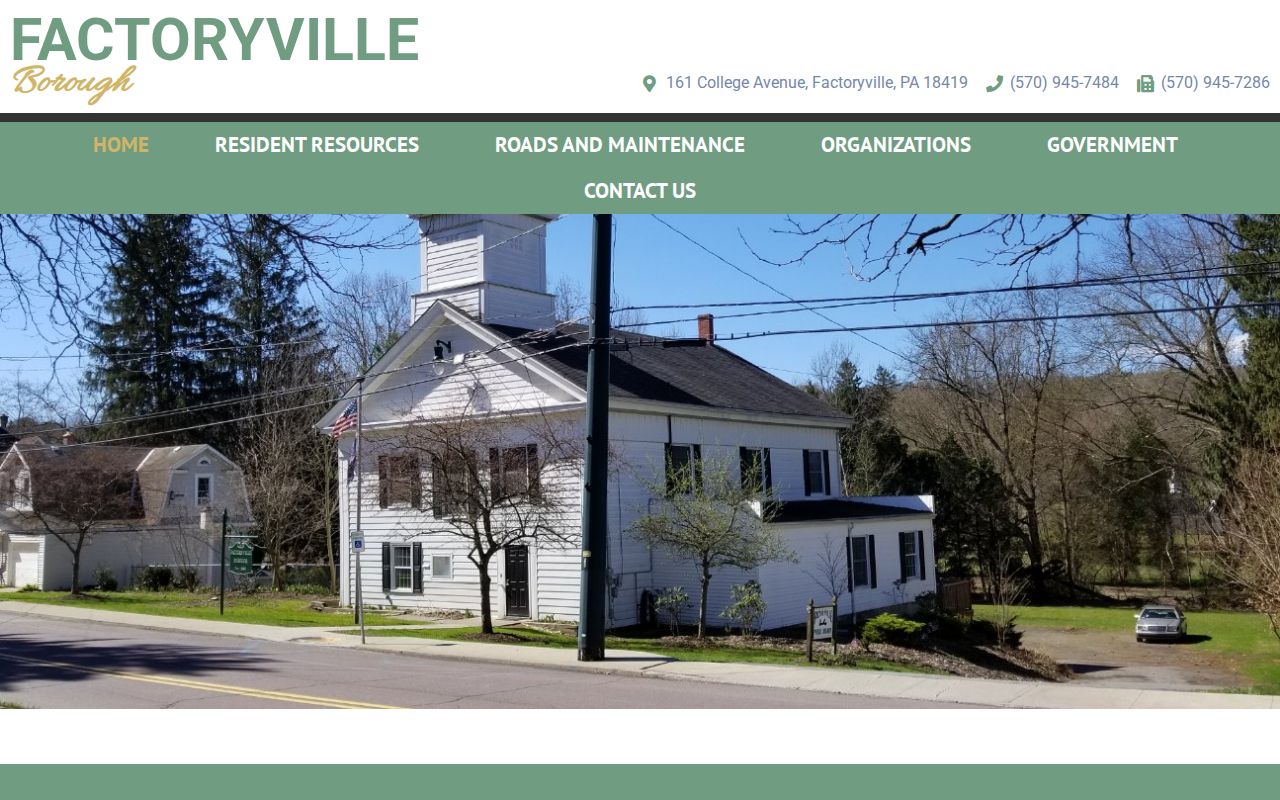 Factoryville criminal records and official borough contact website