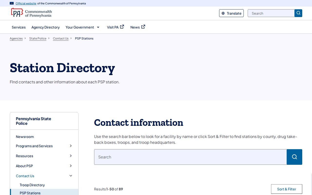 Nicholson criminal records and Pennsylvania State Police station directory