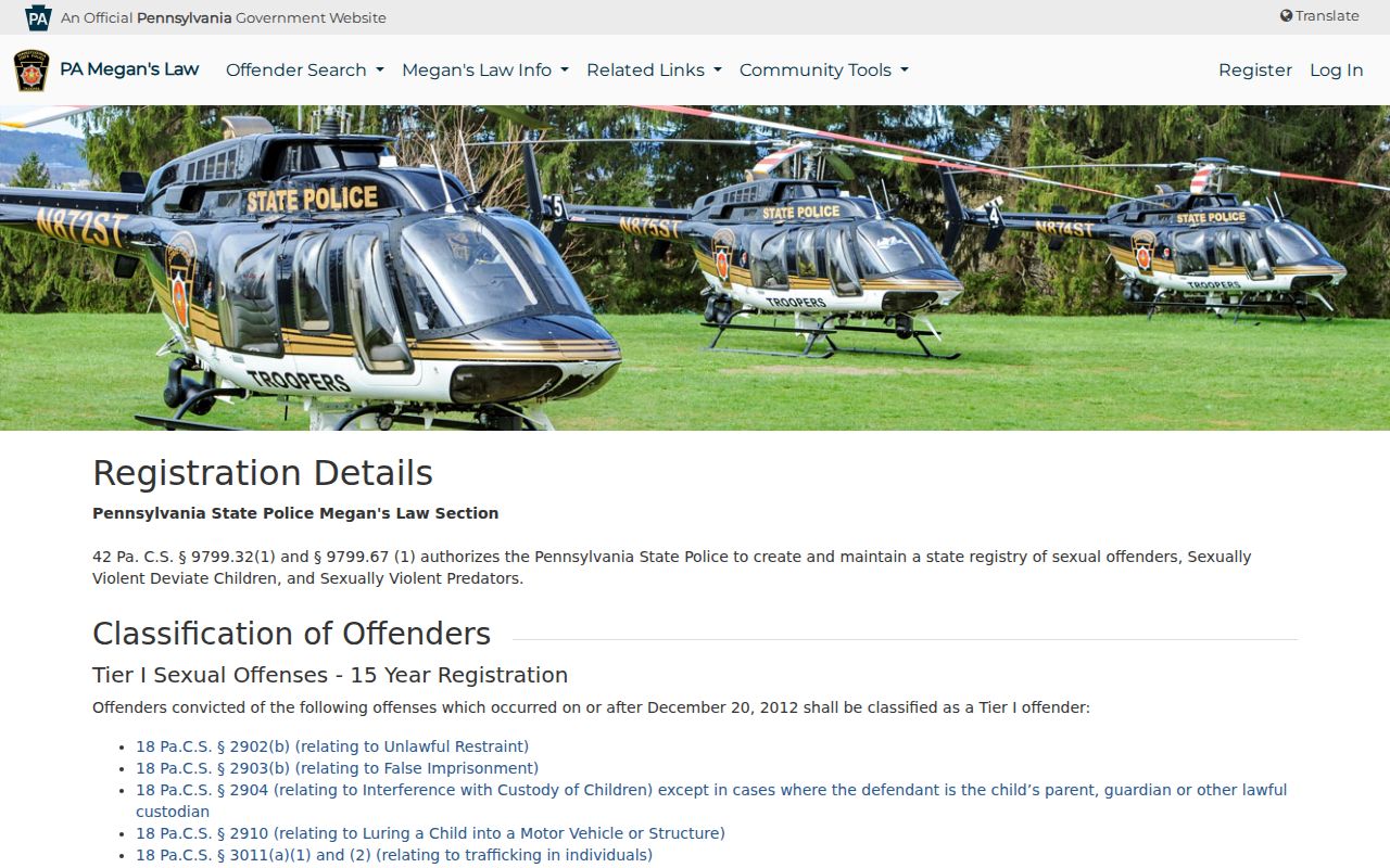 Wyoming County sex offender registration tier and verification guidance
